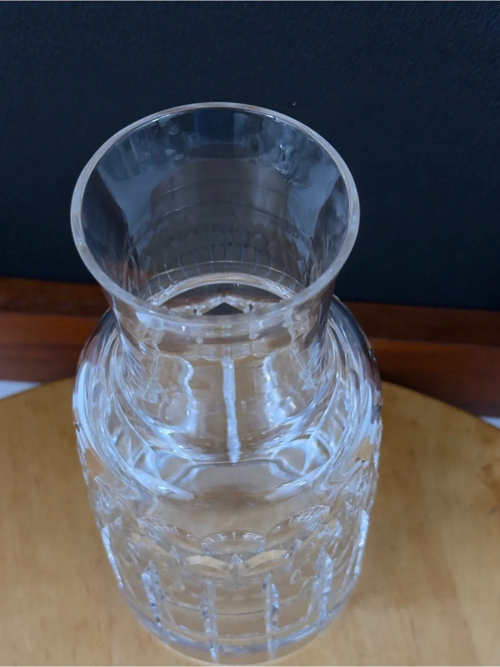 Vintage Atlantis “Omega Pattern” Crystal Vase or Carafe Hand Crafted in Portugal